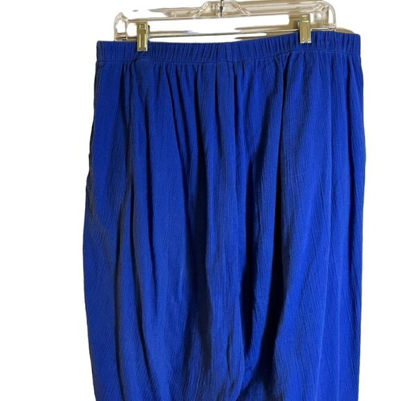 Denim & Co Women's Gauze Capri Blue Pull-On Pants with Pockets Size 1X - Picture 9 of 9